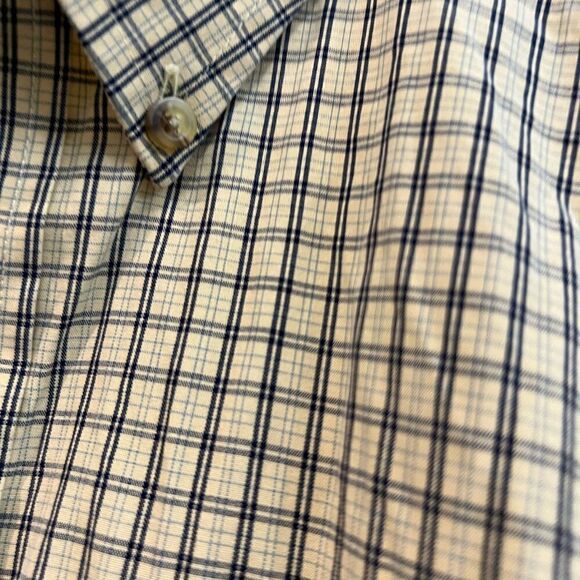 L.L. Bean yellow checked men’s button down shirt size M - Picture 5 of 7
